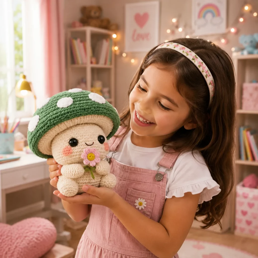 Kawaii Mushroom Amigurumi Crochet Pattern: A Cute Plush With Polka-Dot Cap, Blushy Cheeks, and Tiny Hands (photo 3)