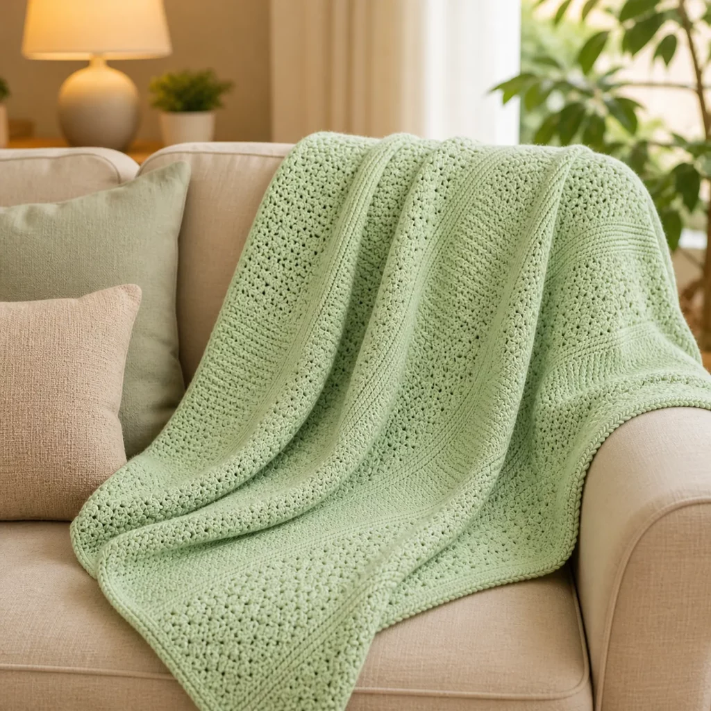Soft Rib + Lace Stripe Blanket Crochet Pattern ( Tutorial-Style Guide) (photo 2)