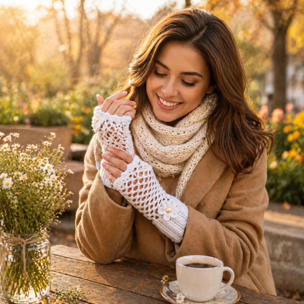 Lacy Fingerless Gloves Crochet Pattern (photo 3)