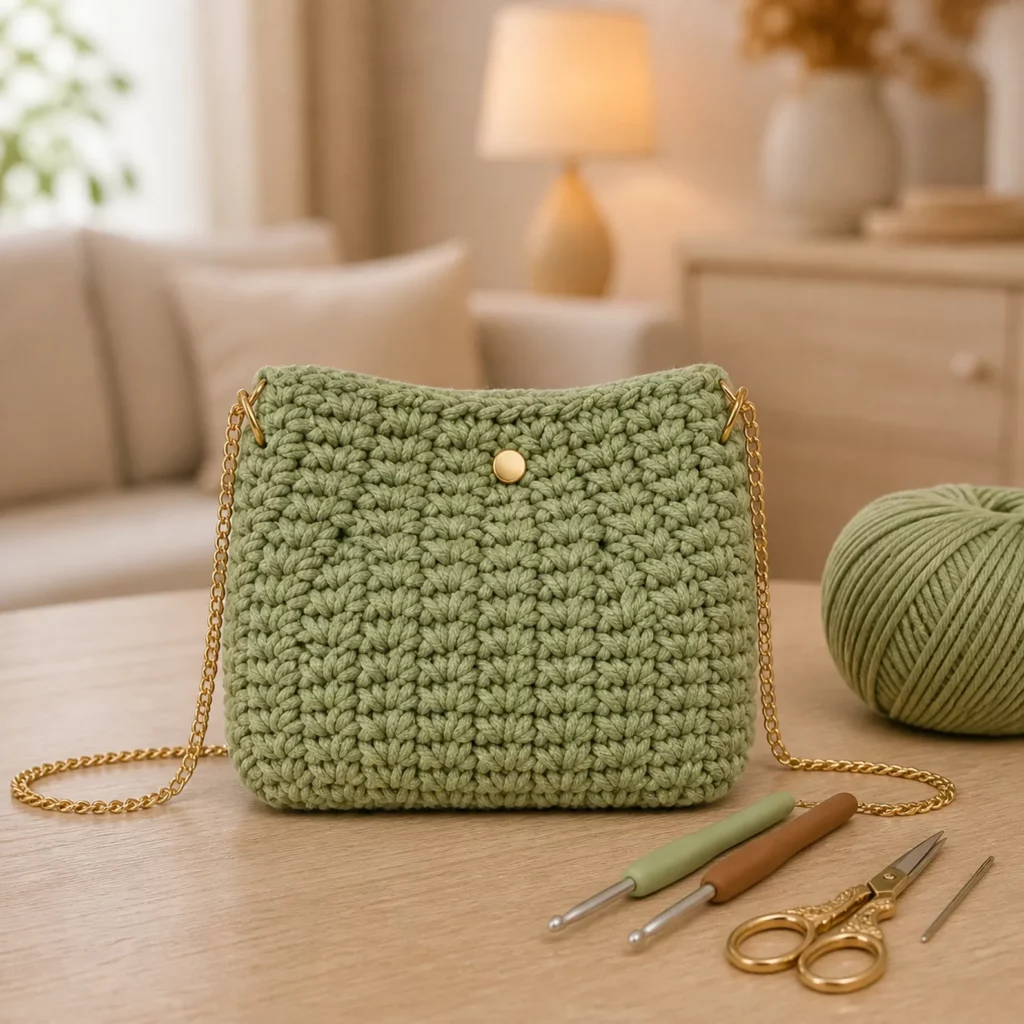 Luxe Petal Stitch Crossbody Clutch Crochet Pattern (photo 2)