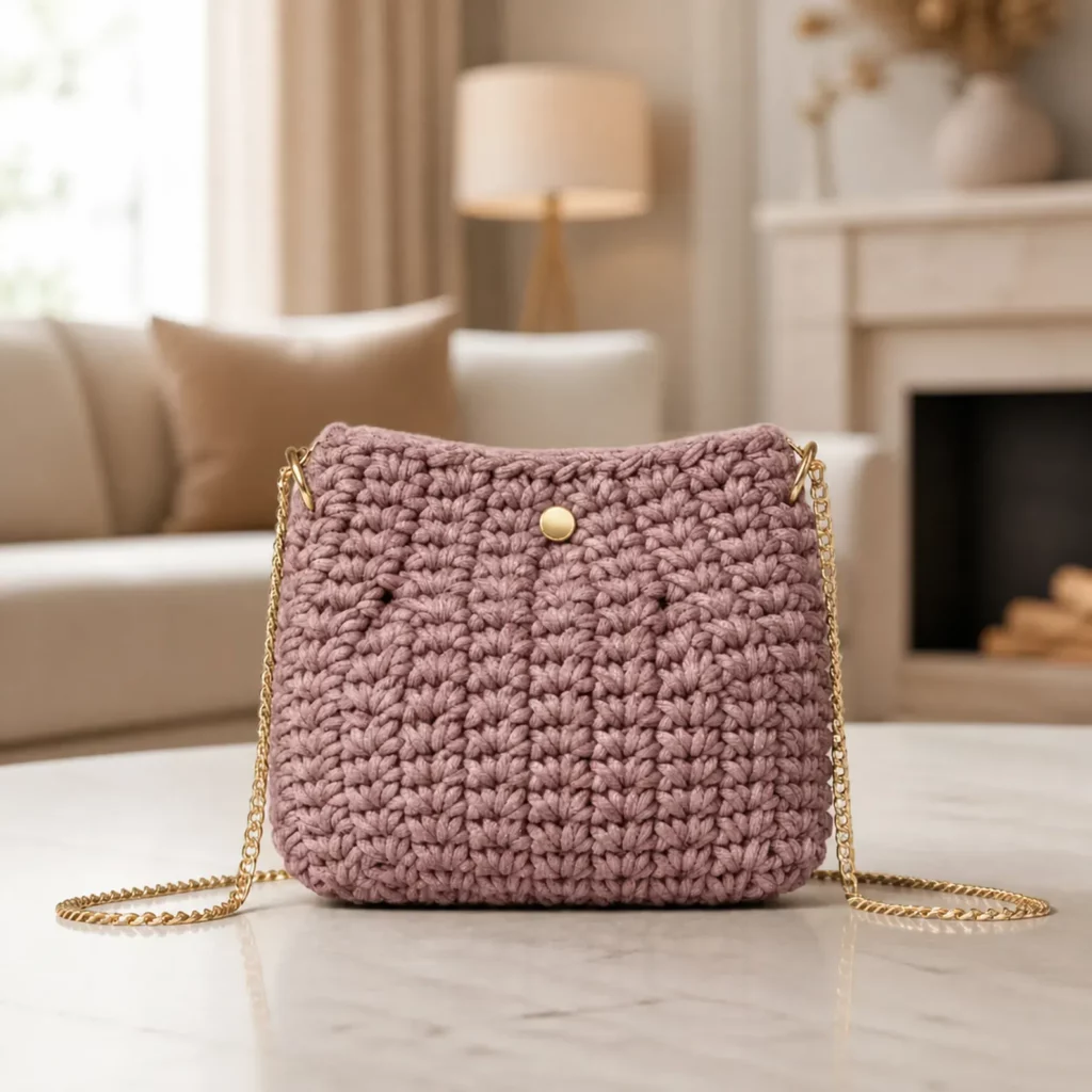 Luxe Petal Stitch Crossbody Clutch Crochet Pattern (photo 1)