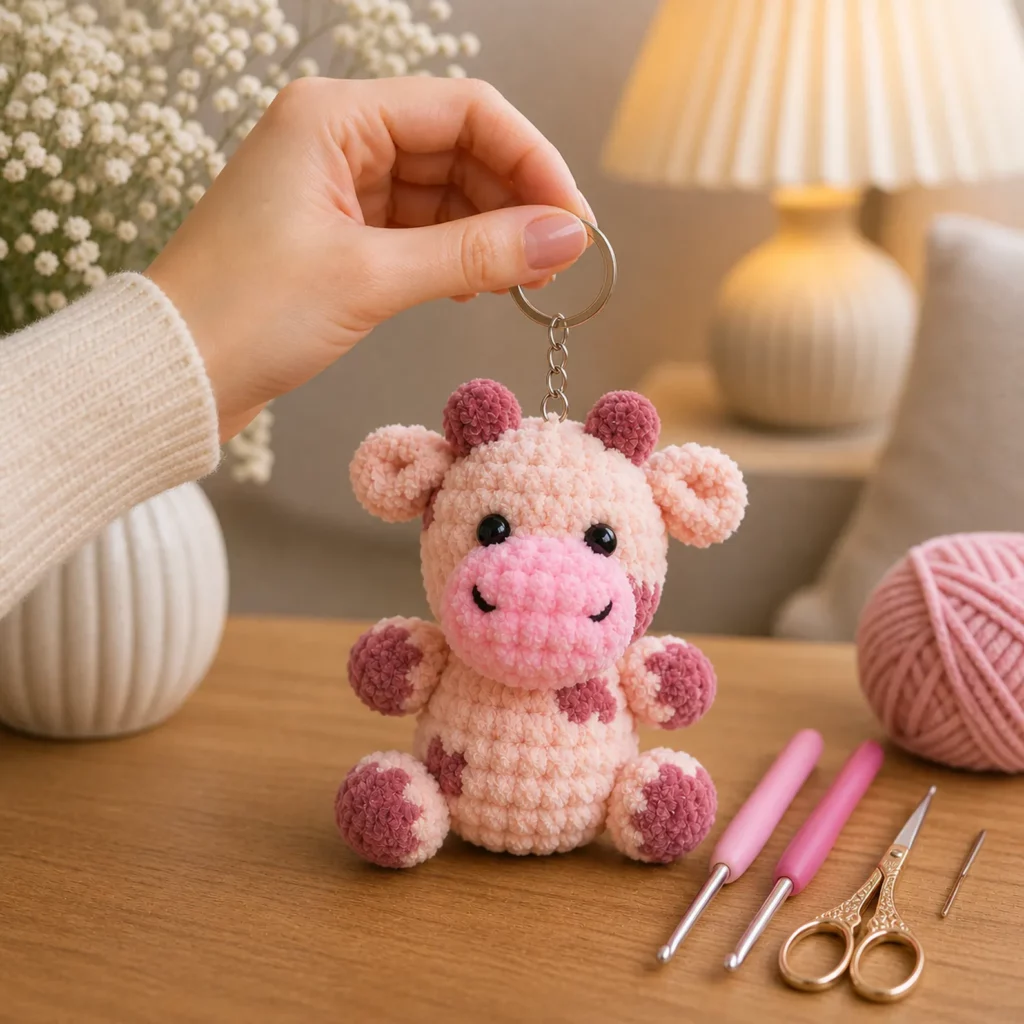 Mini Cow Keychain Amigurumi Crochet Pattern ( Tutorial-Style Guide) (photo 2)