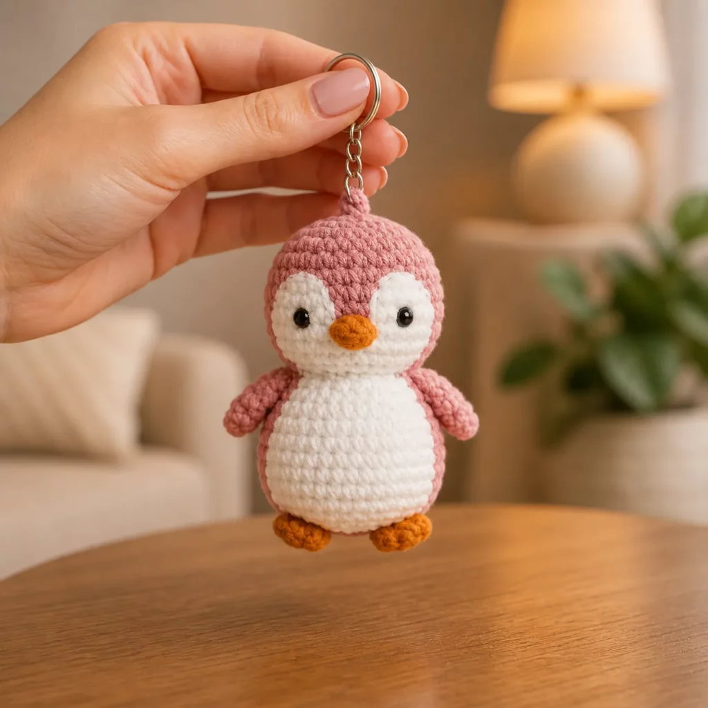 Cute Mini Penguin Keychain Amigurumi Crochet Pattern ( Tutorial-Style Guide) (photo 1)