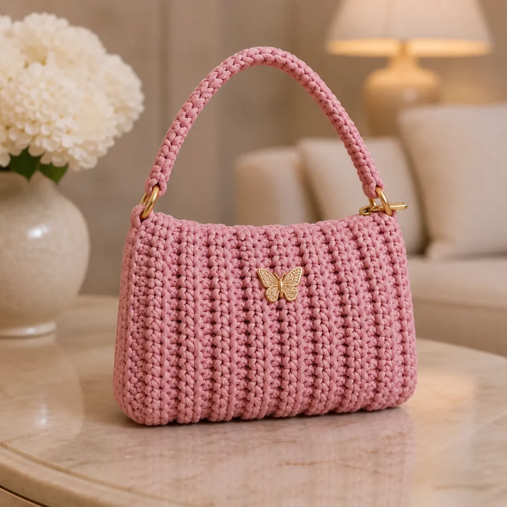Mini Ribbed Crochet Handbag Pattern (photo 1)