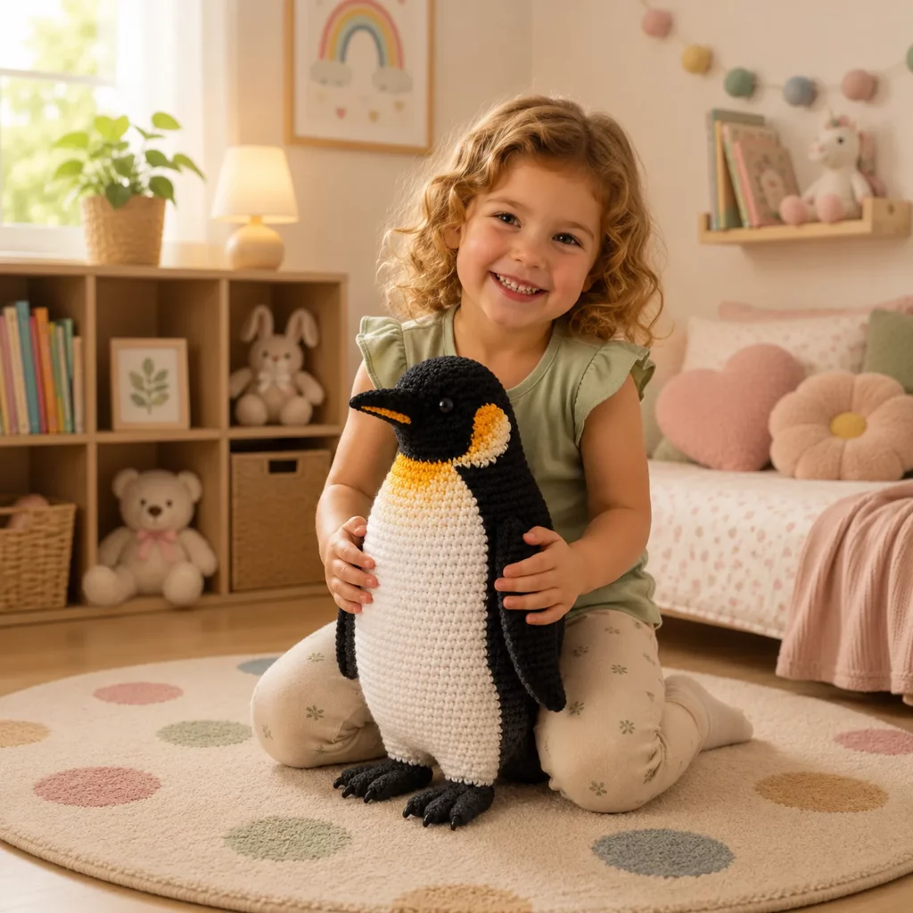 Penguin Amigurumi Crochet Pattern With Smooth Color Blocking and Standing Body Shape (photo 3)