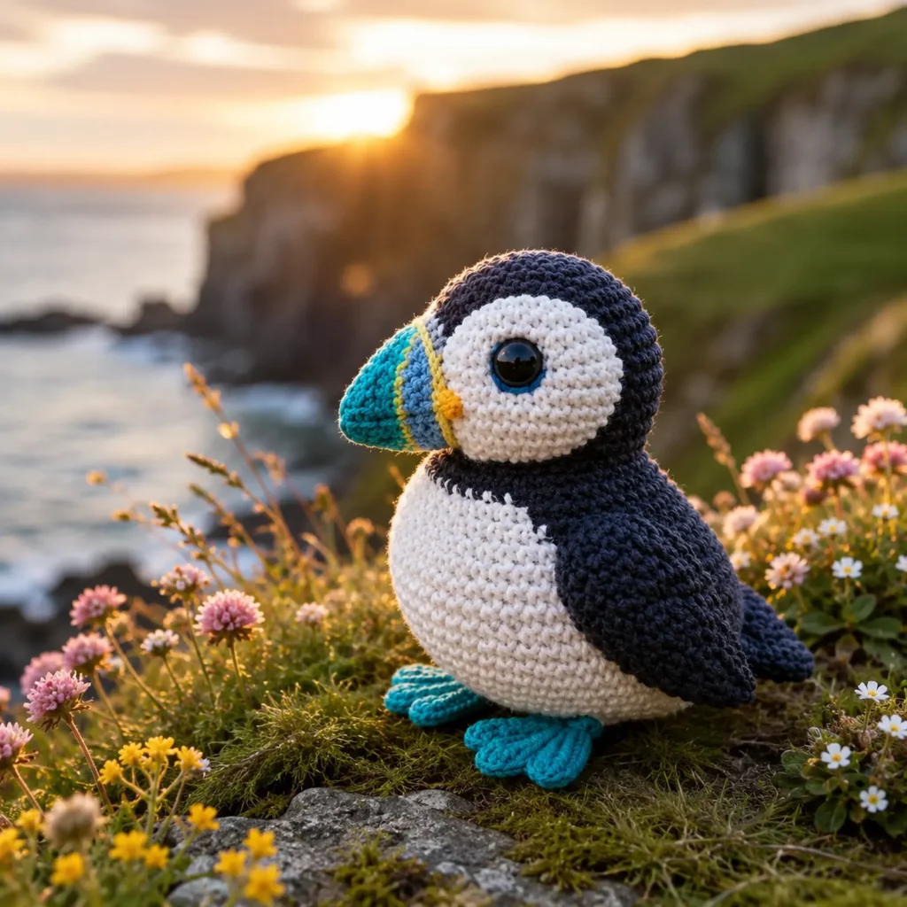 Puffin Amigurumi Crochet Pattern: A Cute Seabird Plush With Big Beak, Round Belly, and Flipper Wings (photo 1)