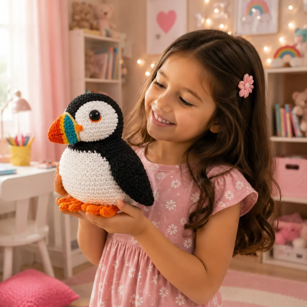 Puffin Amigurumi Crochet Pattern: A Cute Seabird Plush With Big Beak, Round Belly, and Flipper Wings (photo 3)