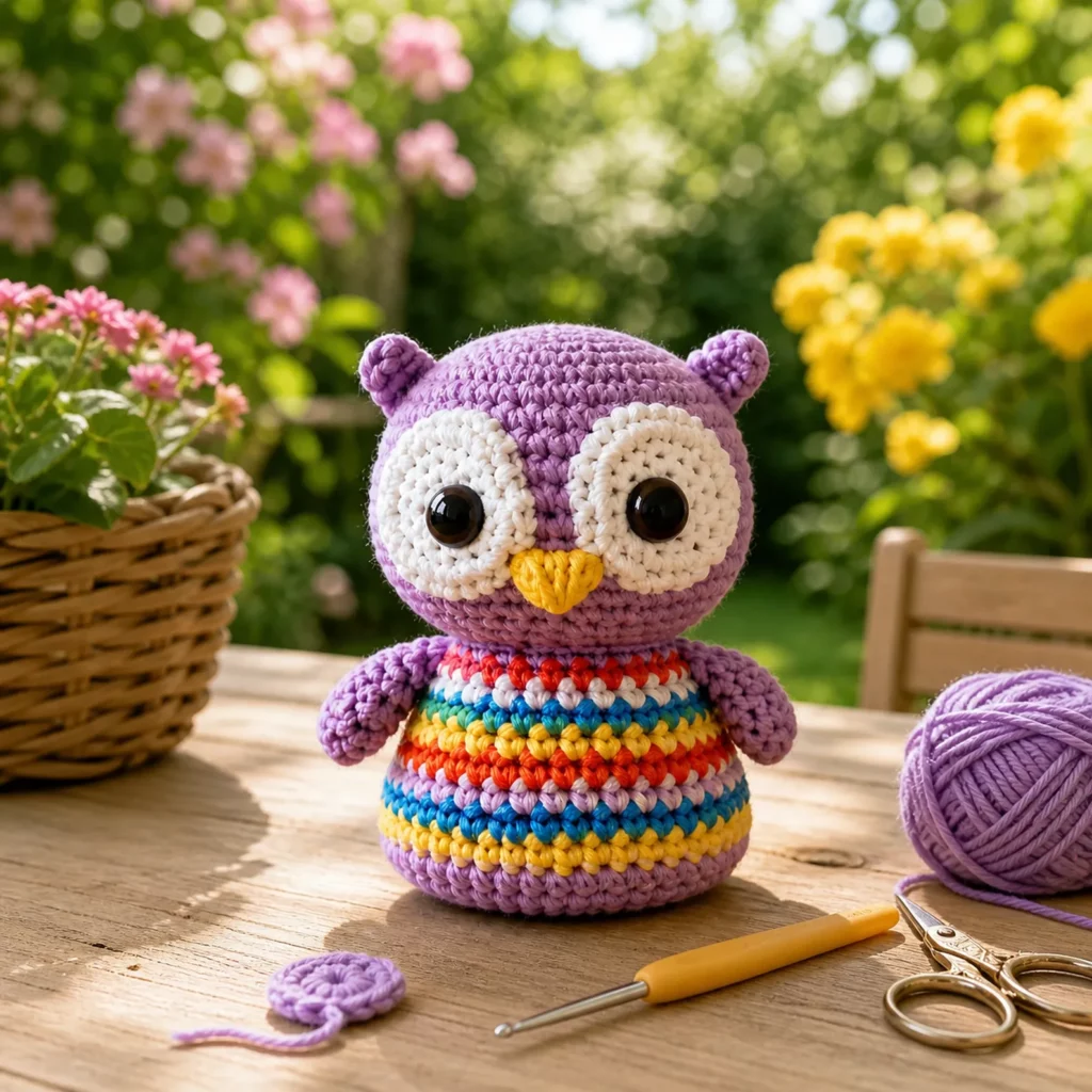 Cute Rainbow Owl Amigurumi Crochet Pattern (photo 2)