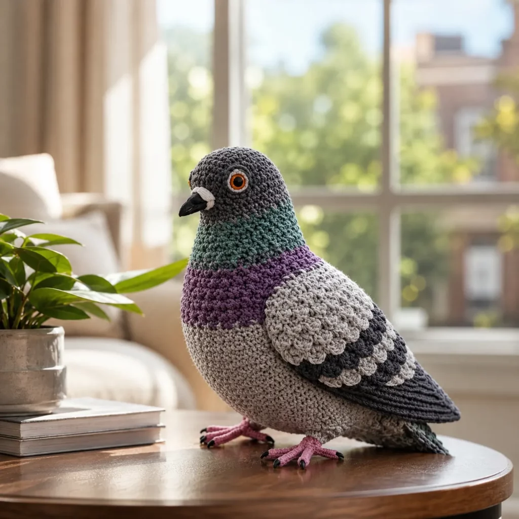 Realistic Amigurumi Pigeon Crochet Pattern: A Beginner-Friendly Plush Bird With Layered Wings (photo 1)
