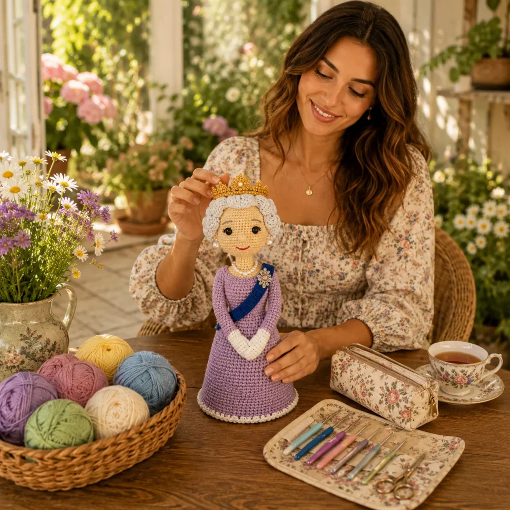 Royal-Inspired Amigurumi Doll Crochet Pattern With Crown, Sash, and Elegant Gown (photo 2)