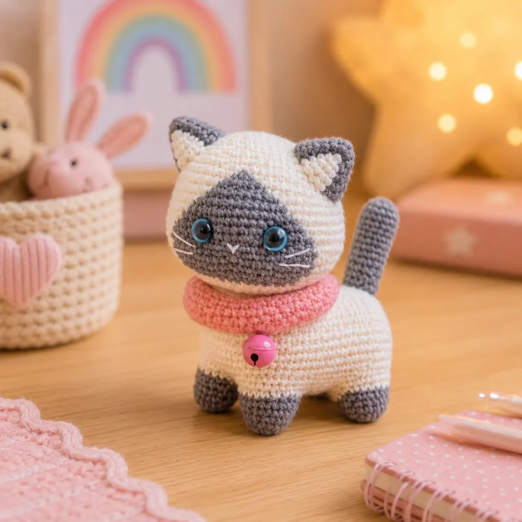 Siamese Cat Amigurumi Crochet Pattern (photo 1)