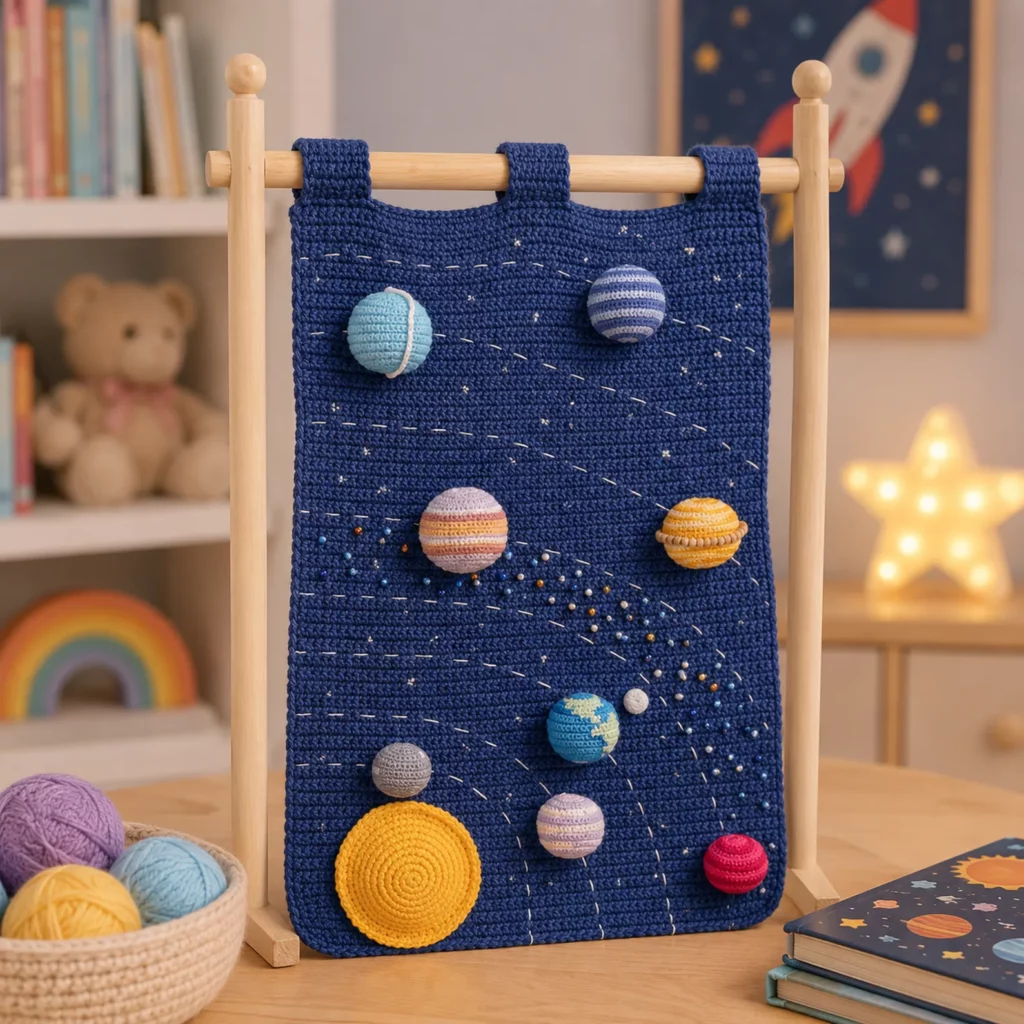Solar System Wall Hanging Crochet Pattern (photo 1)