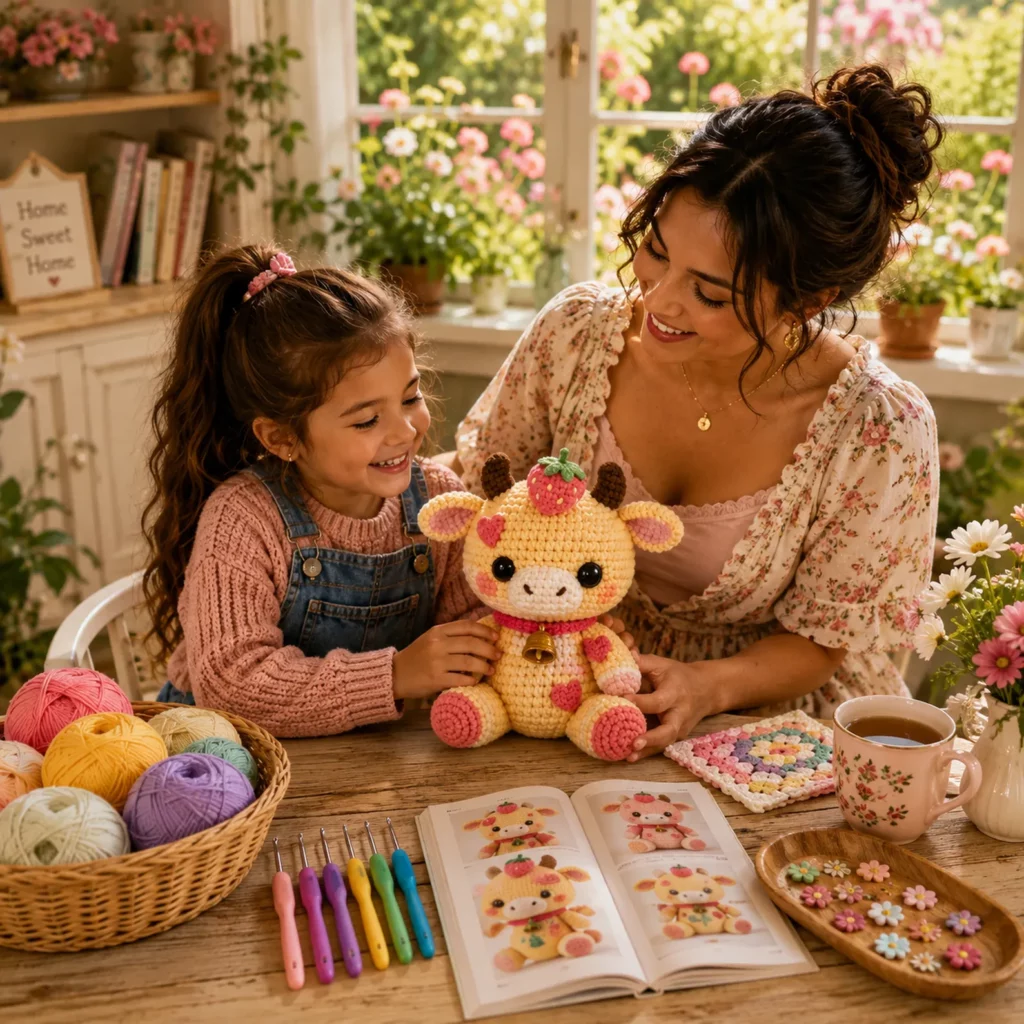 Strawberry Cow Amigurumi Crochet Pattern: A Cute, Beginner-Friendly Plush With Hearts, Bell Collar, and Sweet Strawberry Topper (photo 2)