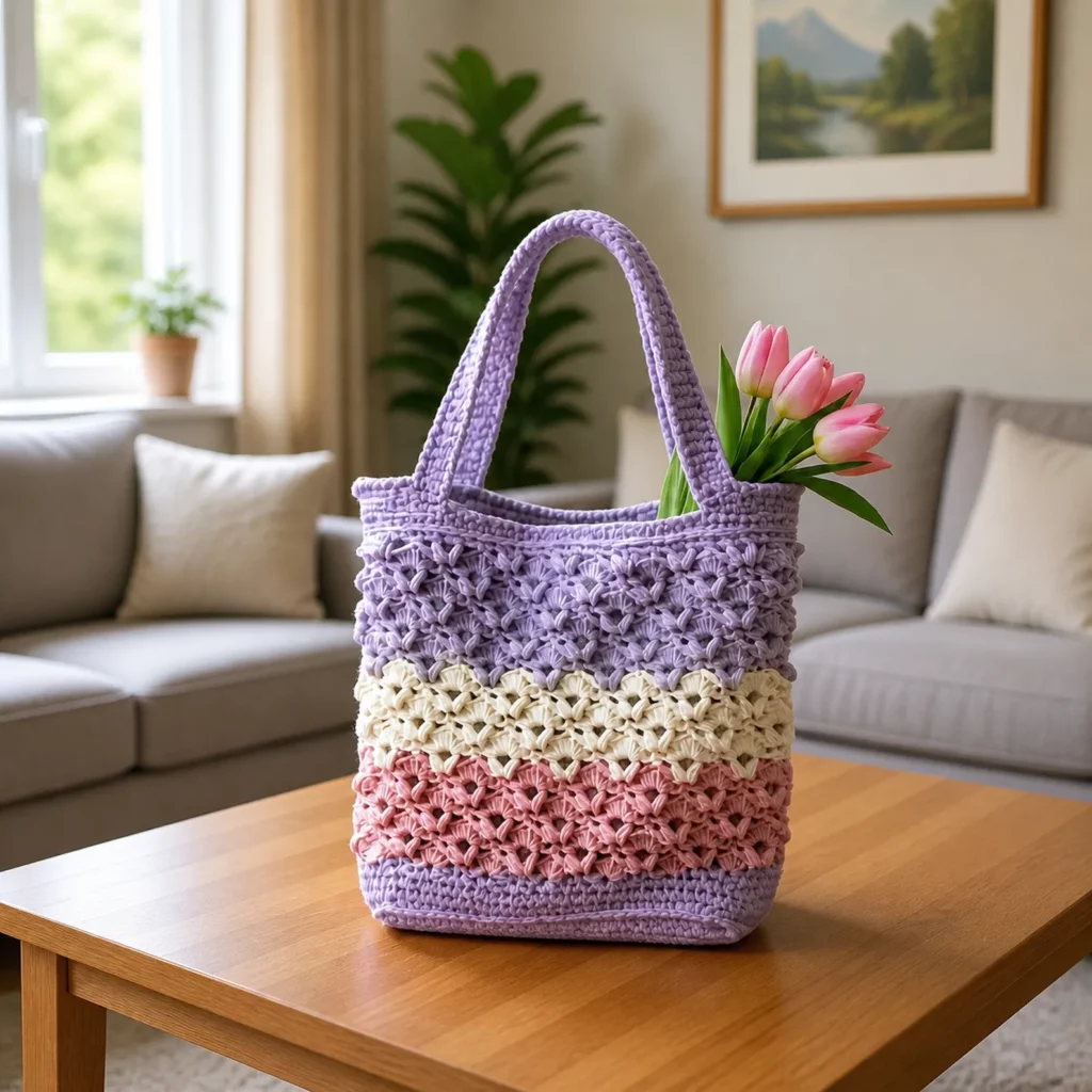 Textured Crochet Tote Bag Crochet Pattern (photo 1)