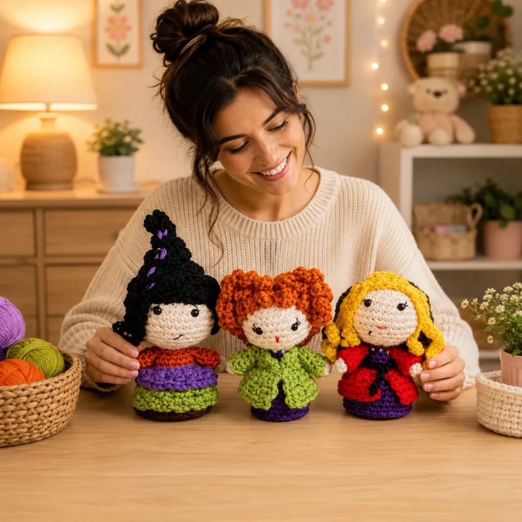 Three Little Witch Amigurumi Crochet Pattern Set (photo 1)