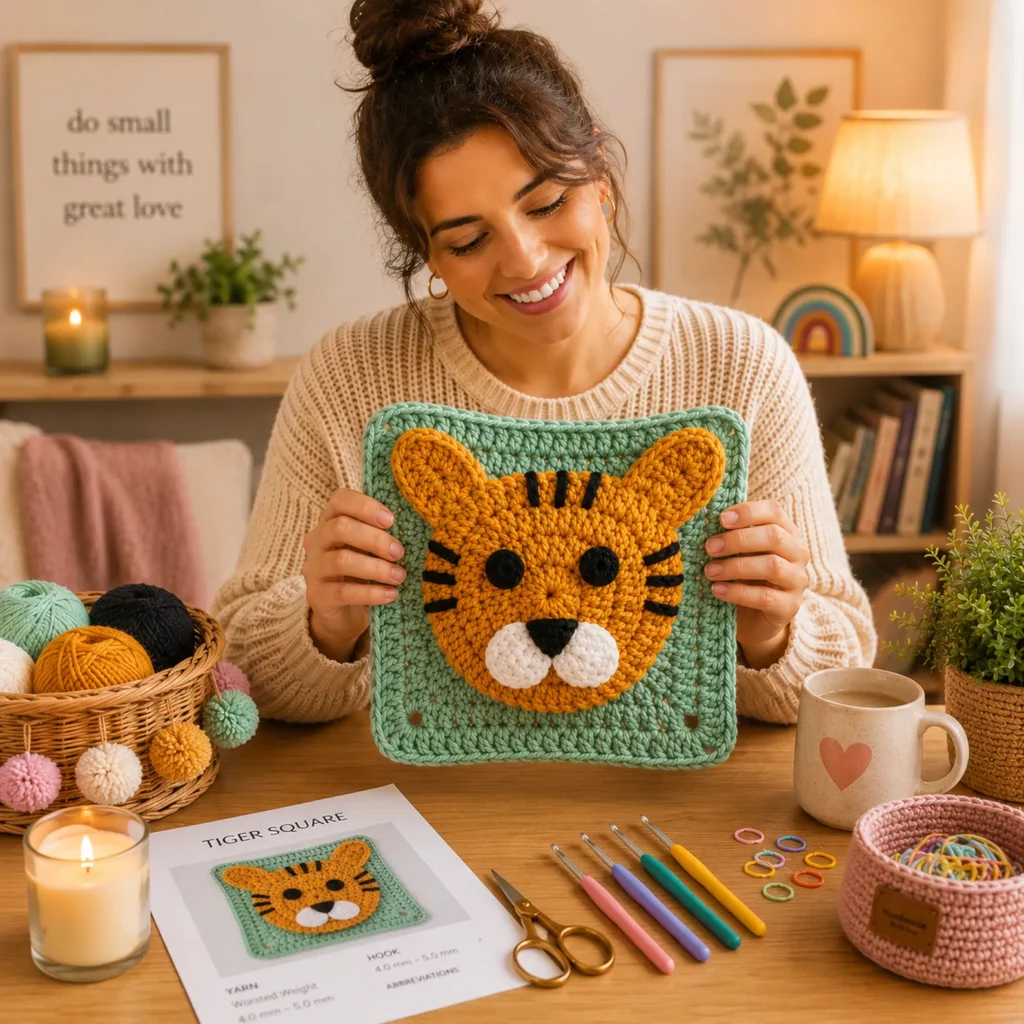 Tiger Granny Square Crochet Pattern (photo 2)