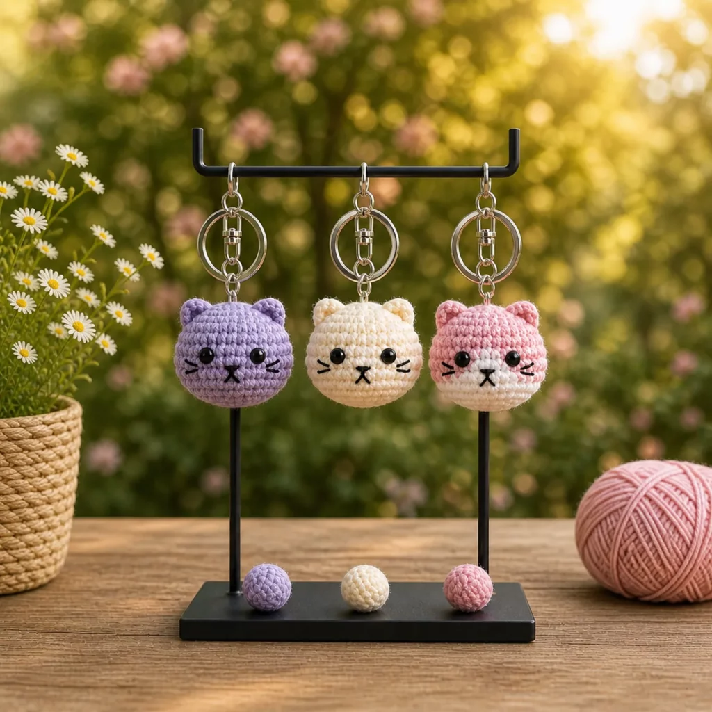 Tiny Cat Keychain Amigurumi Crochet Pattern (photo 2)