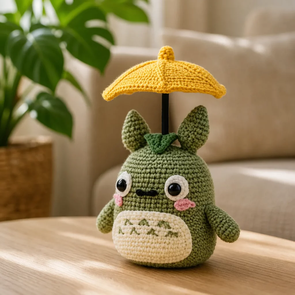 Totoro-Inspired Umbrella Amigurumi Crochet Pattern (photo 1)