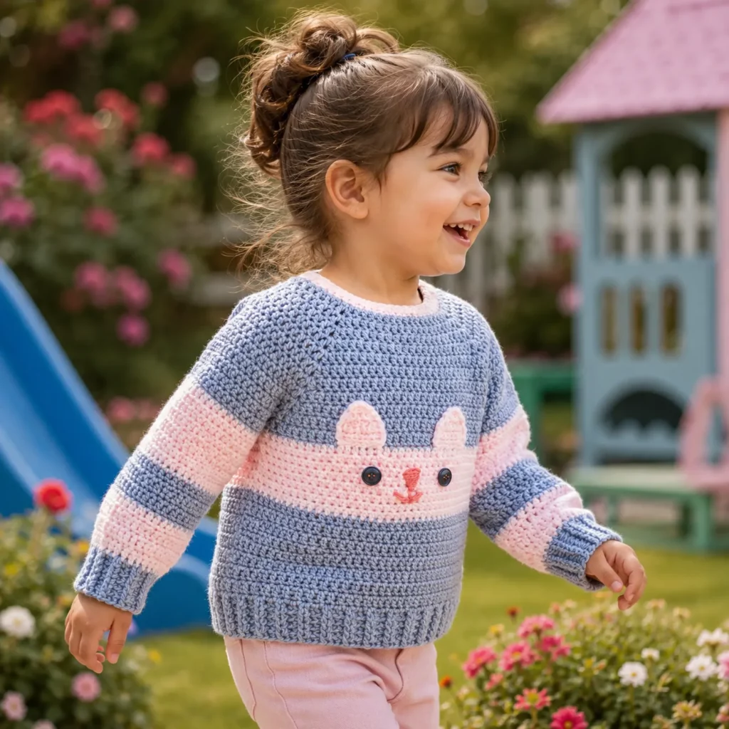 Adorable Crochet Bear Sweater for Kids – Easy Crochet Pattern for a Cute Handmade Children’s Pullover (photo 1)