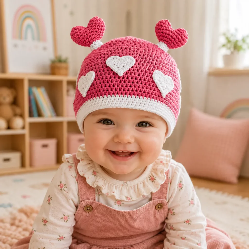Adorable Heart Baby Crochet Hat Pattern – A Sweet and Easy Crochet Pattern for Little Ones (photo 1)