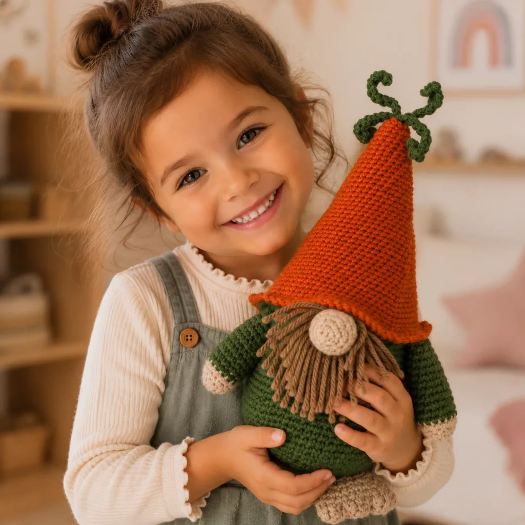 Adorable Pumpkin Hat Gnome Crochet Pattern: A Charming Fall Amigurumi Decoration (photo 3)