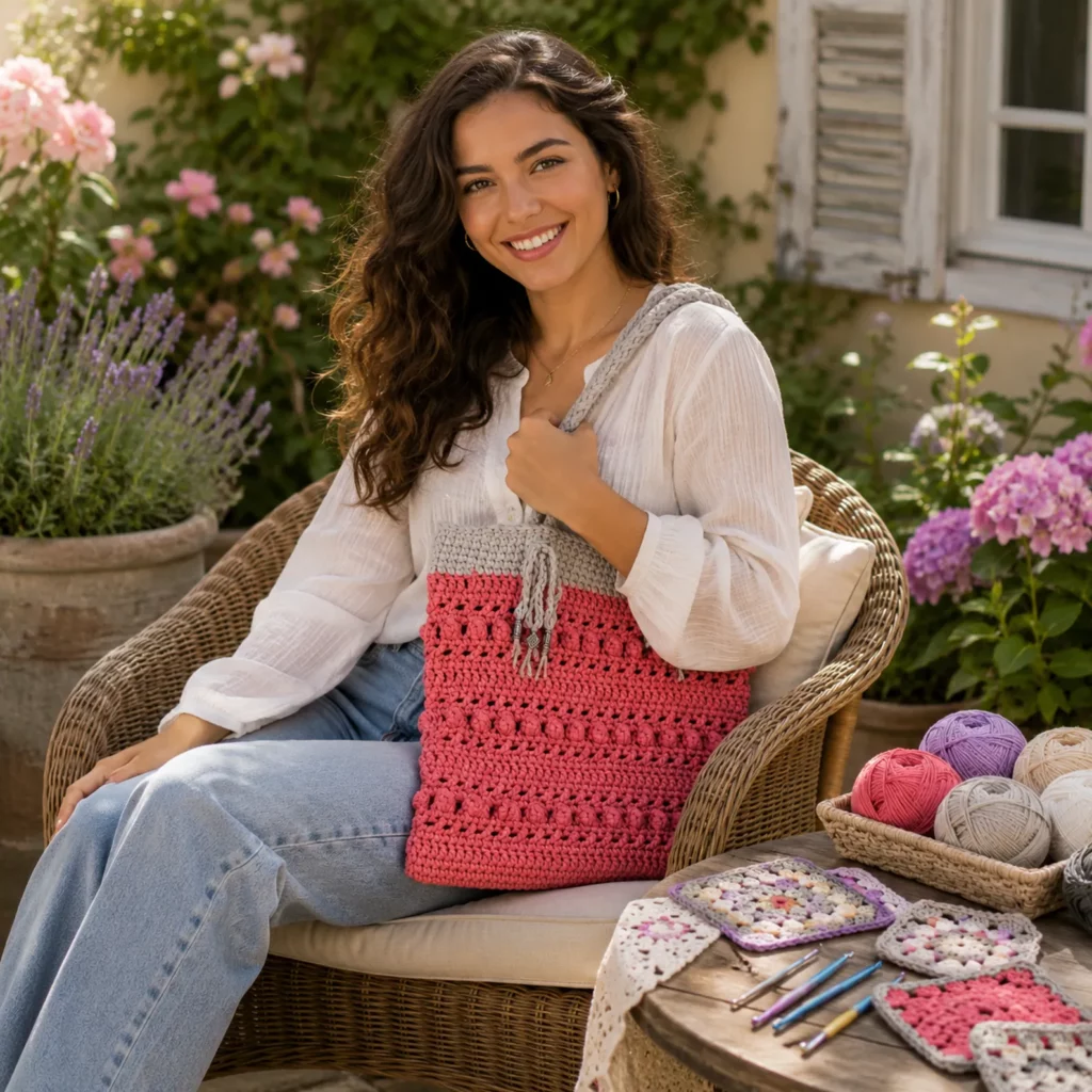 Beautiful Bobble Stitch Crochet Tote Bag Pattern – A Stylish and Functional Crochet Pattern for Everyday Use (photo 2)