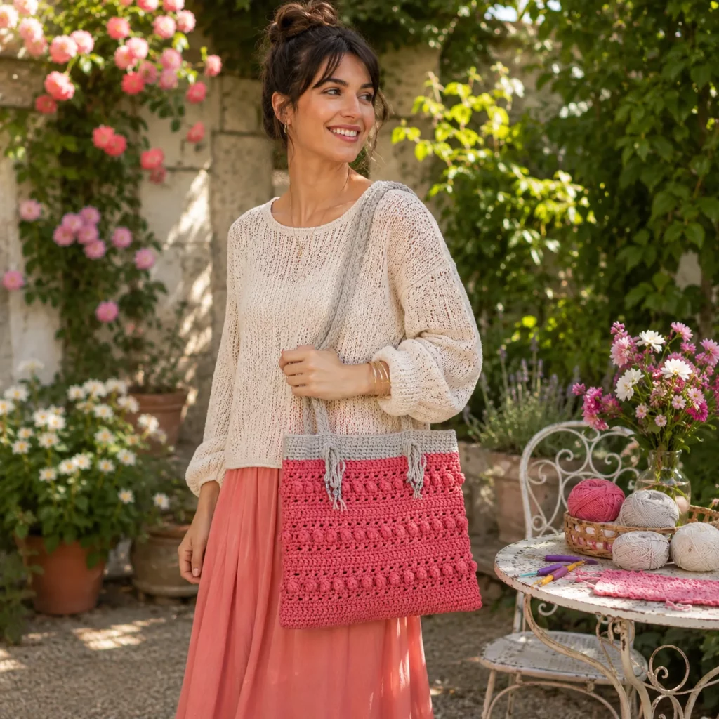 Beautiful Bobble Stitch Crochet Tote Bag Pattern – A Stylish and Functional Crochet Pattern for Everyday Use (photo 3)