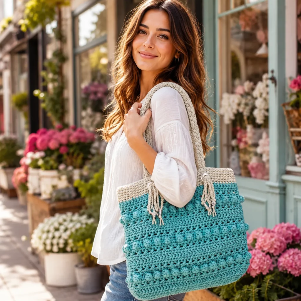 Beautiful Bobble Stitch Crochet Tote Bag Pattern – A Stylish and Functional Crochet Pattern for Everyday Use (photo 1)