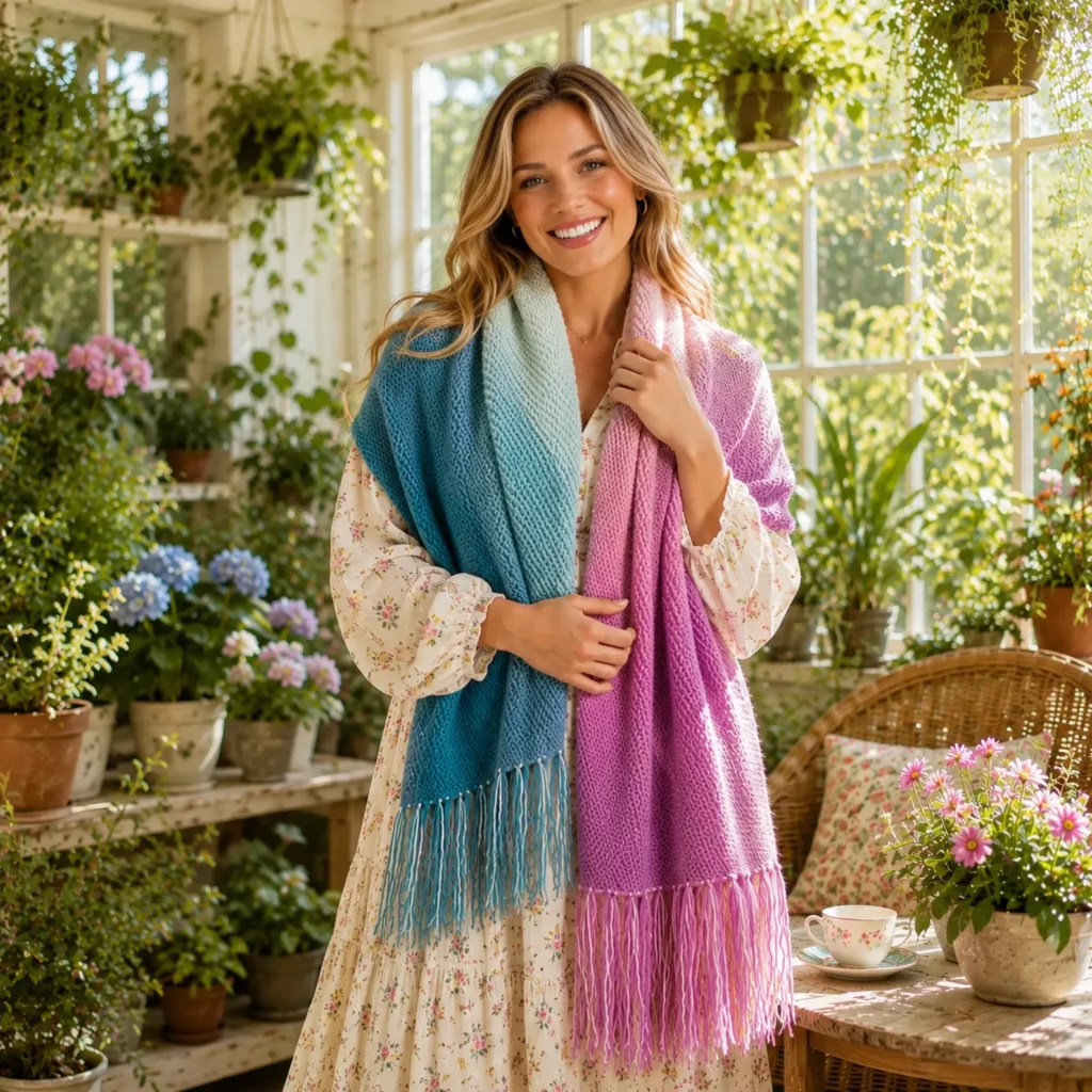 Beautiful Ombre Crochet Pattern for a Cozy Gradient Fringe Scarf (photo 3)