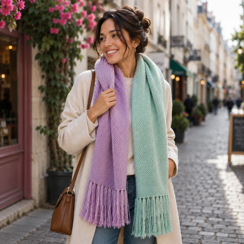 Beautiful Ombre Crochet Pattern for a Cozy Gradient Fringe Scarf (photo 1)