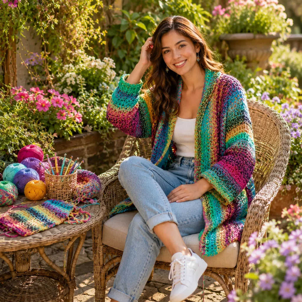 Colorful Striped Crochet Cardigan Pattern – A Cozy and Stylish Layer for Every Season (photo 2)
