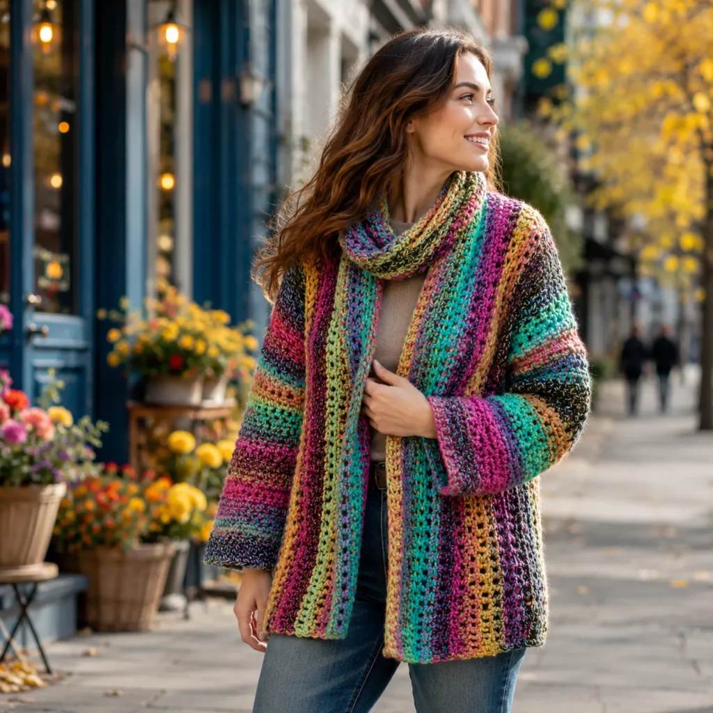 Colorful Striped Crochet Cardigan Pattern – A Cozy and Stylish Layer for Every Season (photo 3)