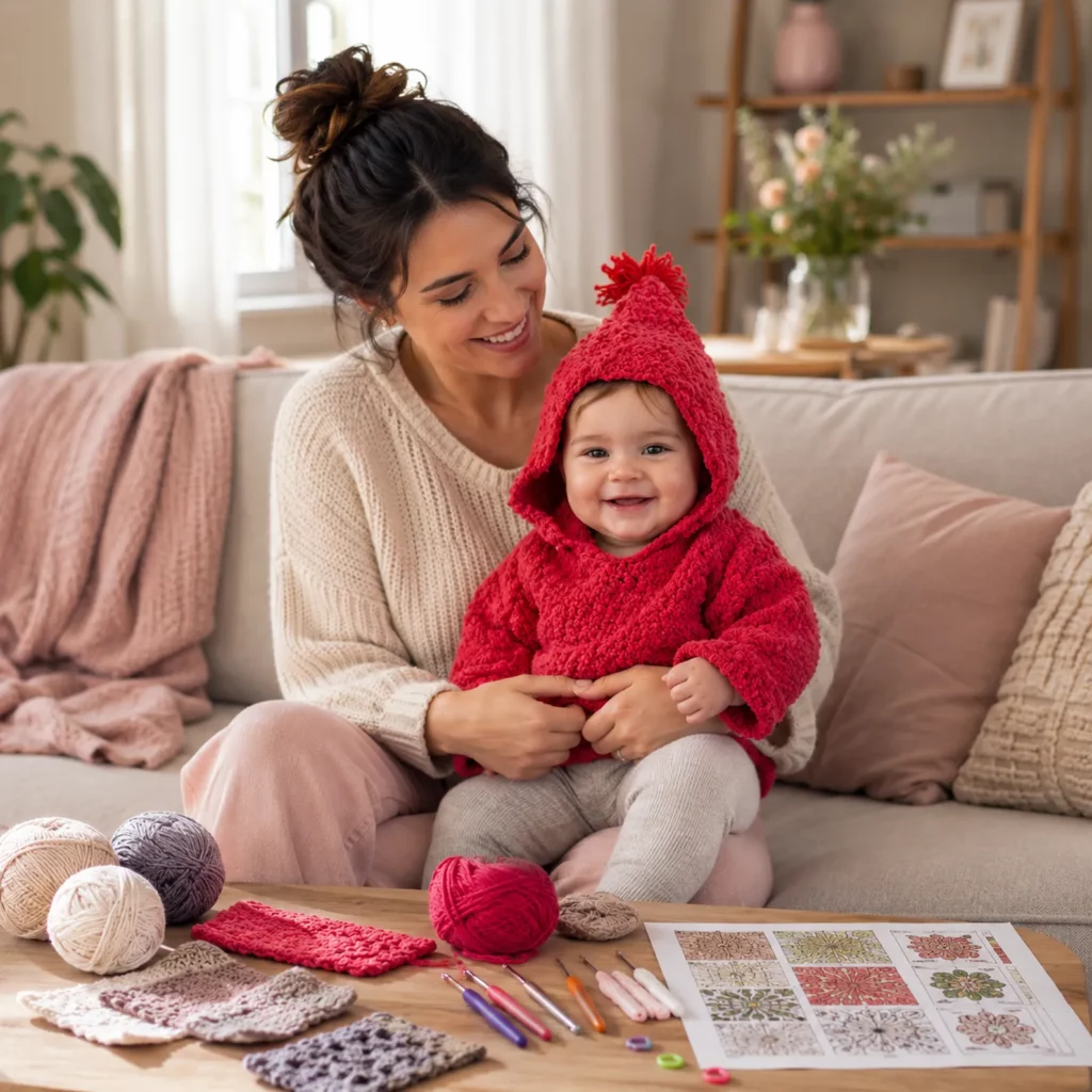 Cozy Baby Hooded Poncho Crochet Pattern – A Warm and Easy Crochet Pattern for Little Ones (photo 2)