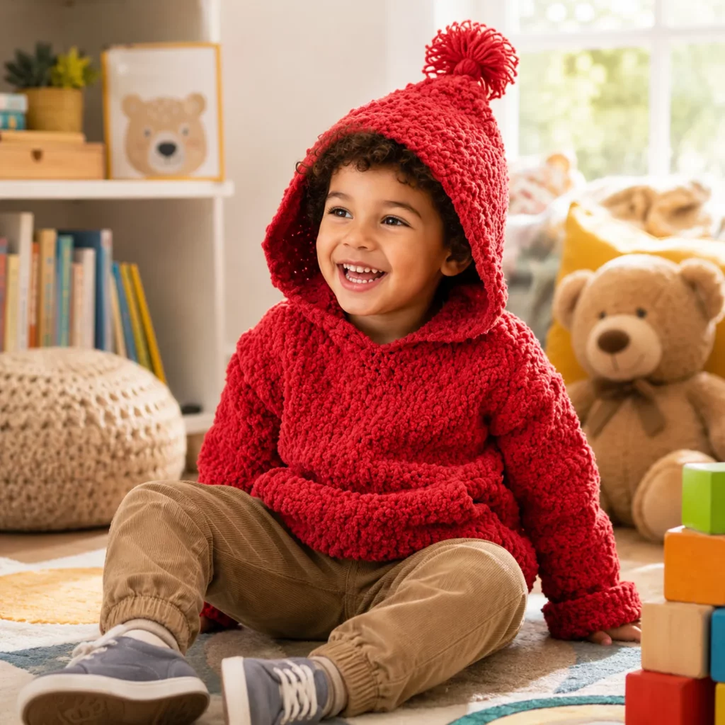 Cozy Baby Hooded Poncho Crochet Pattern – A Warm and Easy Crochet Pattern for Little Ones (photo 1)