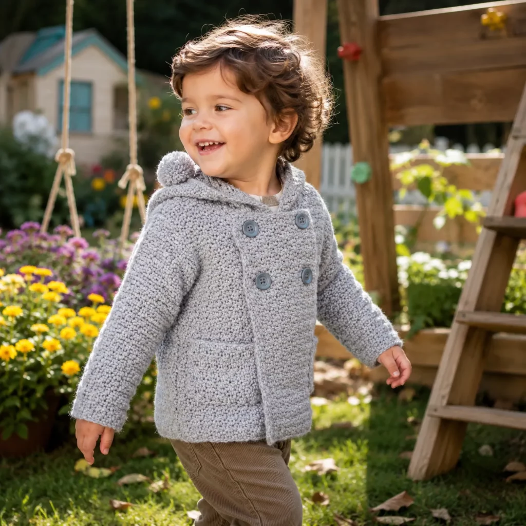Cozy Hooded Baby Crochet Jacket Pattern – An Adorable and Practical Crochet Pattern for Little Ones (photo 3)