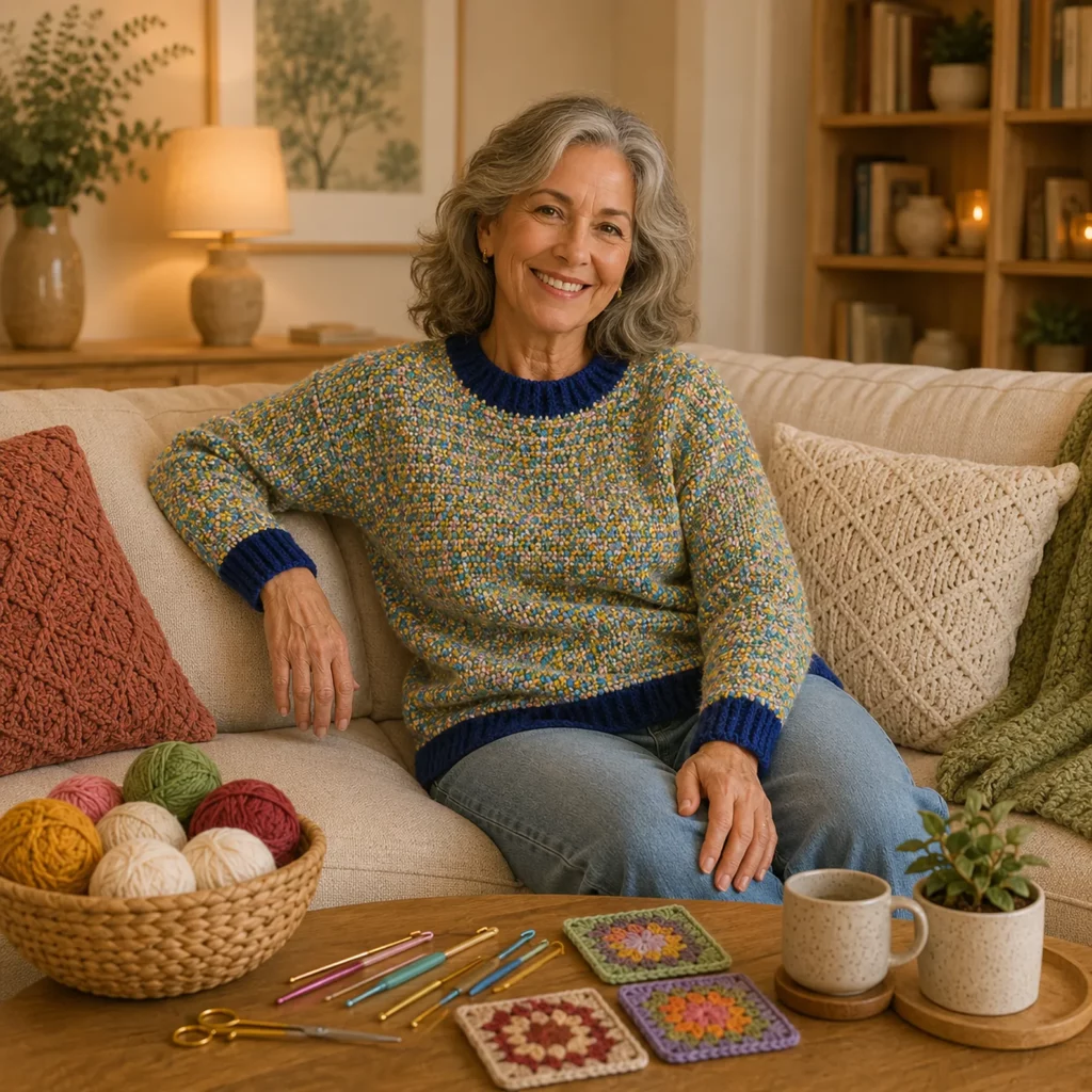 Cozy Speckled Crochet Pattern for a Women’s Oversized Sweater (photo 2)