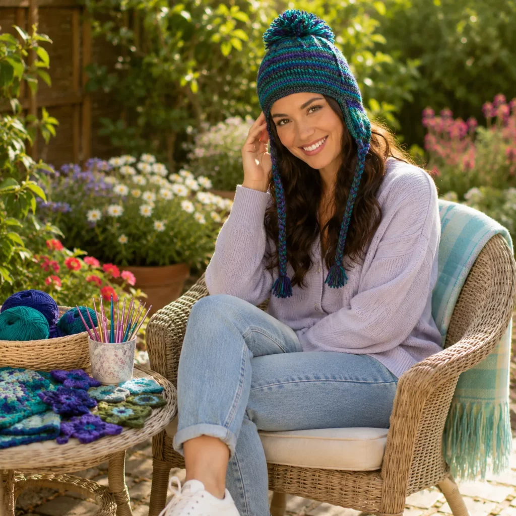 Cozy Striped Crochet Earflap Hat Pattern – A Warm and Stylish Winter Essential (photo 2)