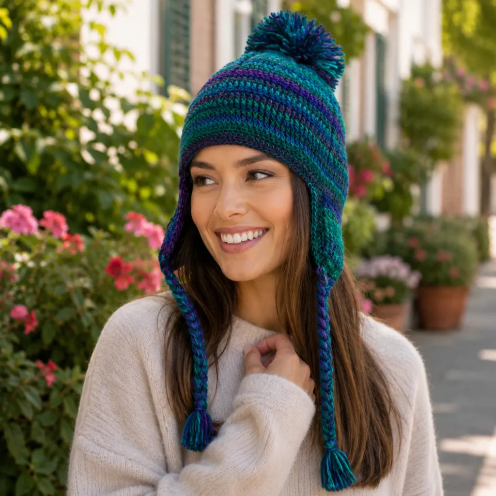 Cozy Striped Crochet Earflap Hat Pattern – A Warm and Stylish Winter Essential (photo 1)