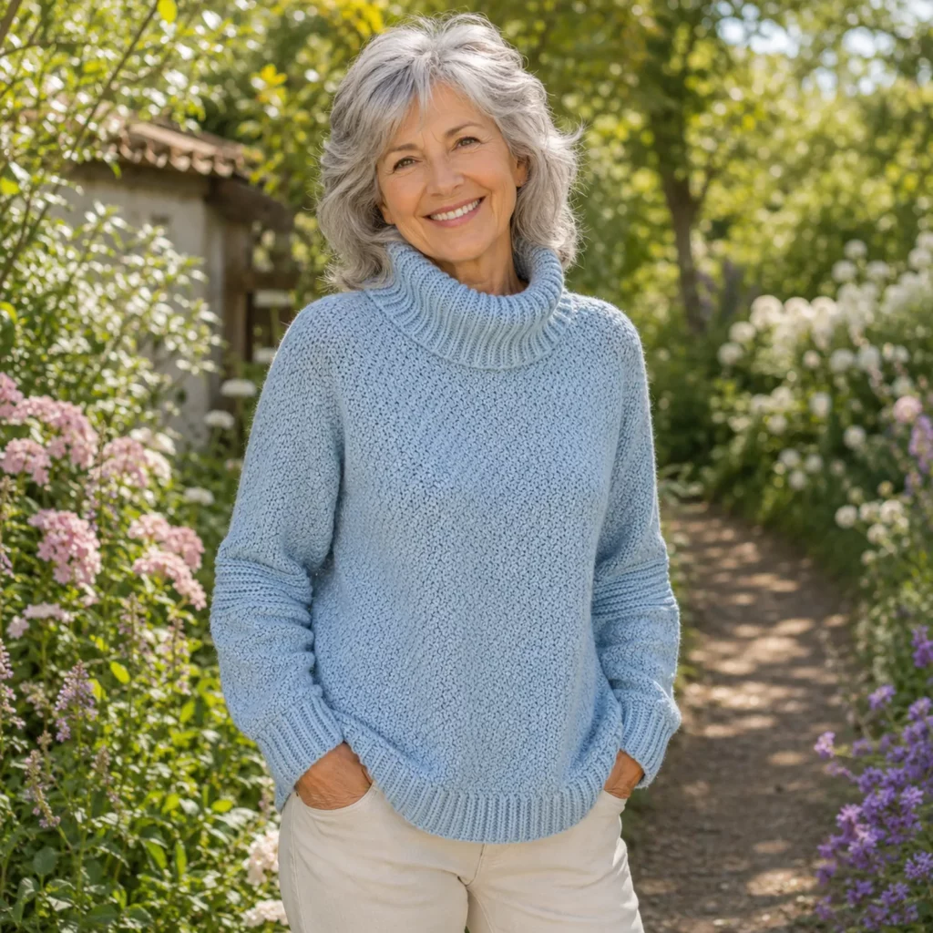 Cozy Turtleneck Crochet Pattern for a Women’s Oversized Sweater (photo 1)