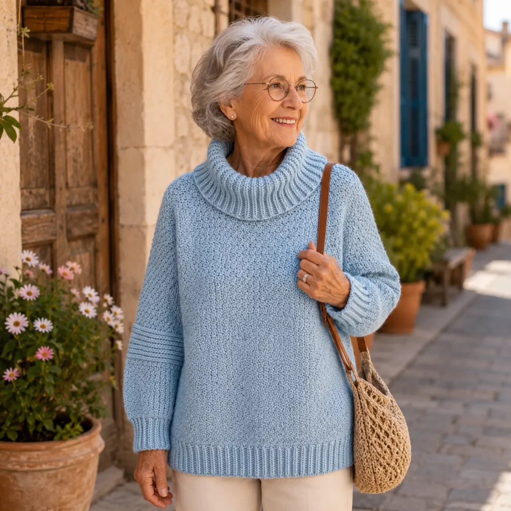 Cozy Turtleneck Crochet Pattern for a Women’s Oversized Sweater (photo 3)