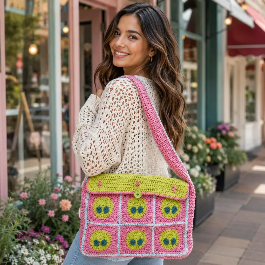 Cute Alien Granny Square Crochet Bag Pattern – A Fun and Whimsical Crochet Pattern for Creative Makers (photo 3)