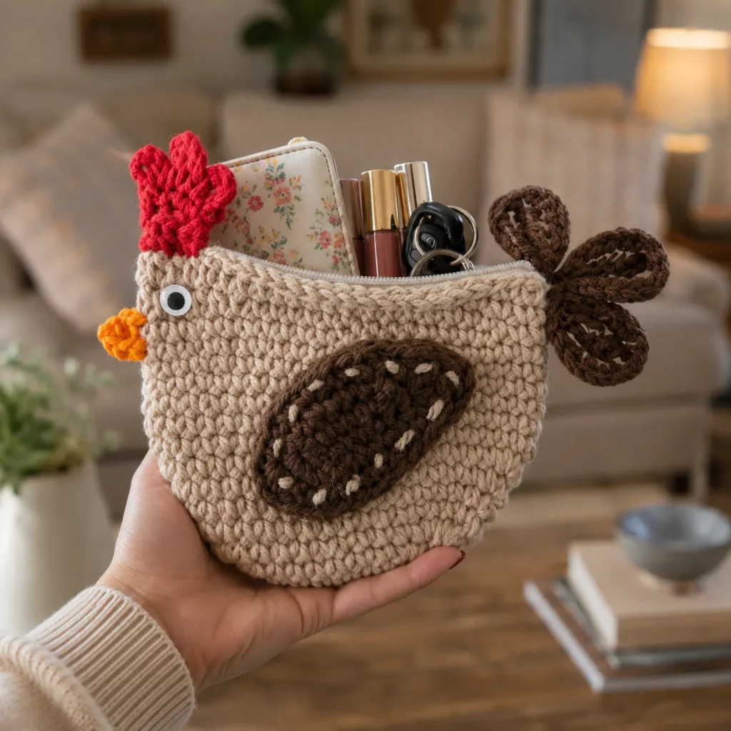 Cute Chicken Crochet Coin Purse Pattern – An Adorable and Functional Crochet Pattern for Beginners (photo 2)