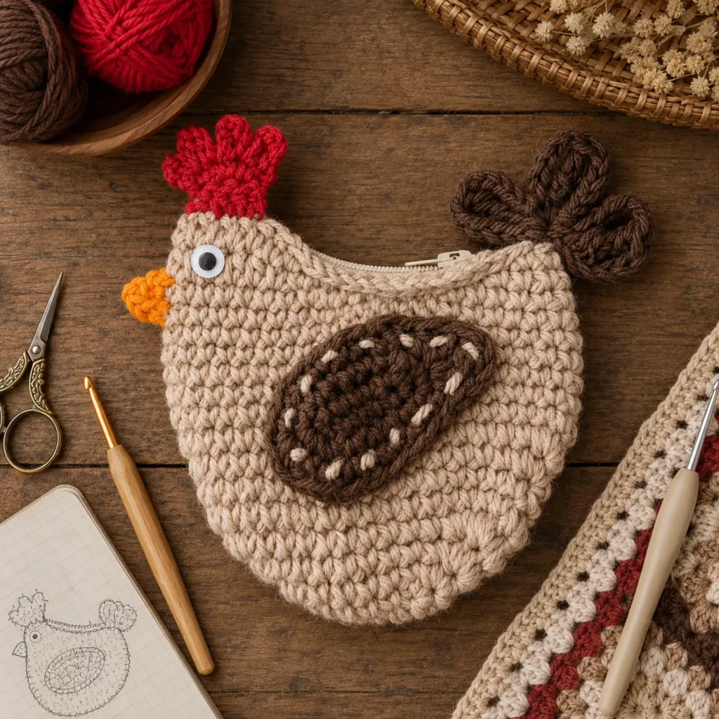 Cute Chicken Crochet Coin Purse Pattern – An Adorable and Functional Crochet Pattern for Beginners (photo 3)