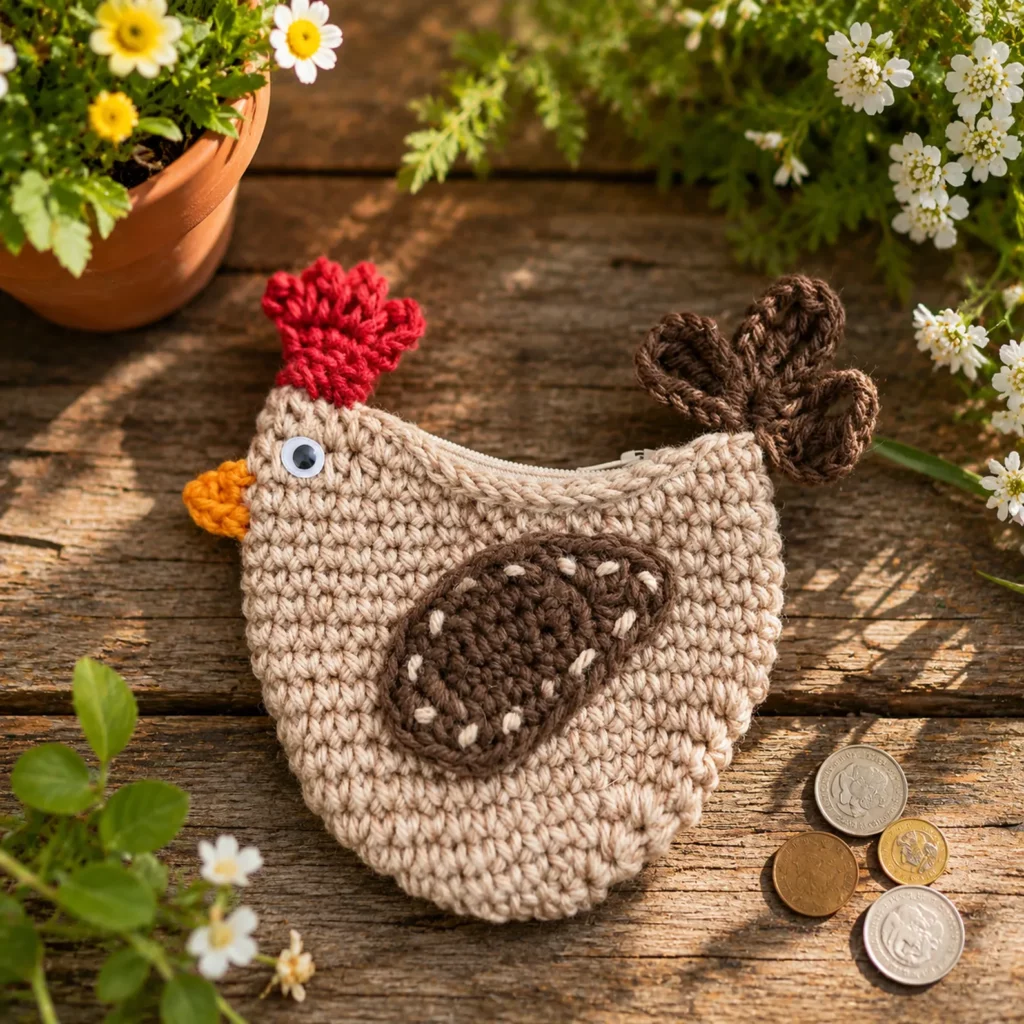 Cute Chicken Crochet Coin Purse Pattern – An Adorable and Functional Crochet Pattern for Beginners (photo 1)