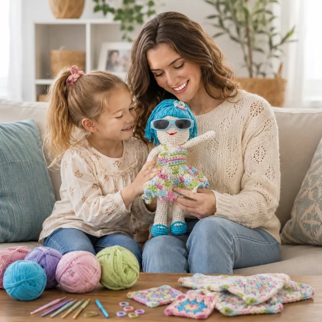 Cute Crochet Doll Pattern – Create an Adorable Handmade Doll with a Colorful Summer Dress (photo 2)