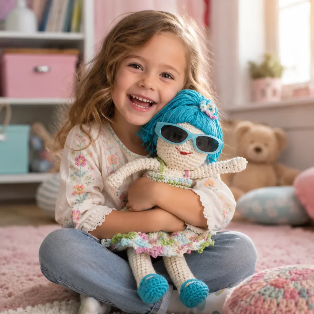 Cute Crochet Doll Pattern – Create an Adorable Handmade Doll with a Colorful Summer Dress (photo 3)