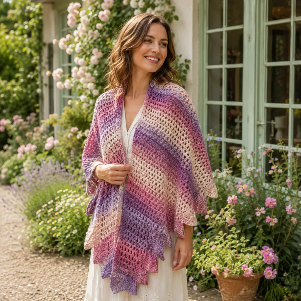 Easy Crochet Scarves Pattern Collection: Beautiful Striped Shawl Designs for Beginners (photo 1)