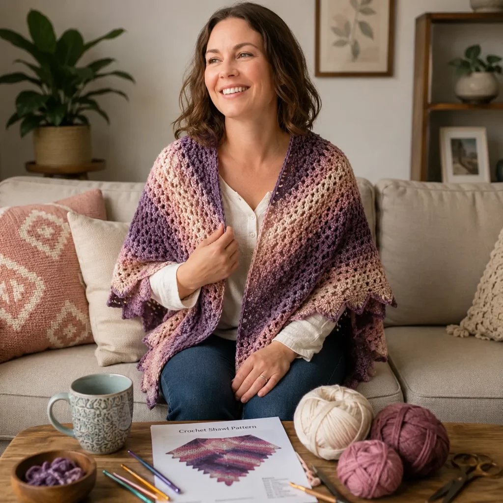 Easy Crochet Scarves Pattern Collection: Beautiful Striped Shawl Designs for Beginners (photo 2)