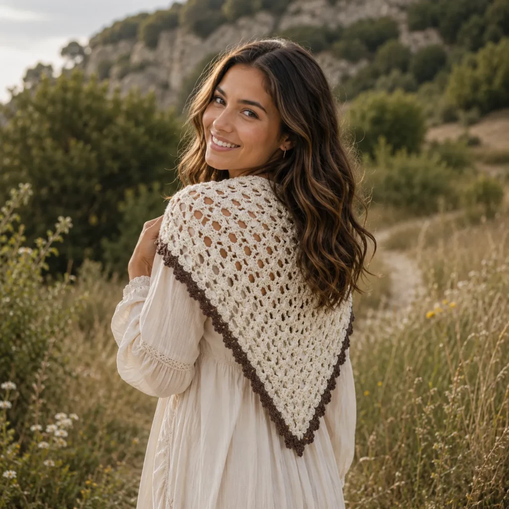 Easy Triangle Lace Shawl Crochet Pattern: A Lightweight and Elegant Wrap for Every Season (photo 3)