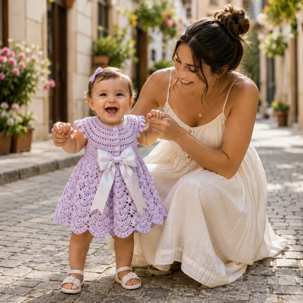 Elegant Baby Crochet Pattern for a Heirloom Lace Christening Dress (photo 2)